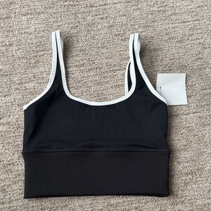 Foray golf long line ribbed hem tank black/white size small